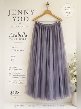 Jenny Yoo Arabella Tulle Skirt Hydrangea Blue Size 12 NWT